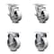 Service Caster 4 Inch Semi Steel Cast Iron Swivel Top Plate Caster Set with 2 Brake 2 Rigid SCC SCC-20S414-SSS-TLB-TP2-2-R-2 - alternate 1